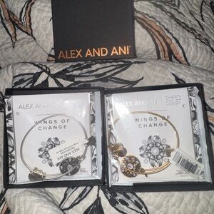 Alex and Ani Wings of Change Silver and Gold Bracelets
